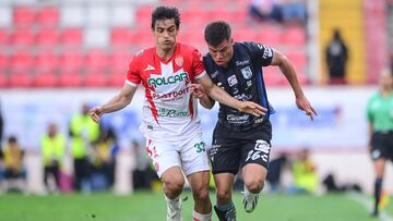 (L-R) Fernando Arce of Necaxa and Ettson Ayon of Queretaro during the game Necaxa vs Queretaro, corresponding to Round 06 of the Torneo Apertura 2023 of the Liga BBVA MX, at Victoria Stadium, on August 27, 2023.

<br><br>

(I-D) Fernando Arce de Necaxa y Ettson Ayon de Queretaro durante el partido Necaxa vs Queretaro, correspondiente a la Jornada 06 del Torneo Apertura 2023 de la Liga BBVA MX, en el Estadio Victoria, el 27 de Agosto 