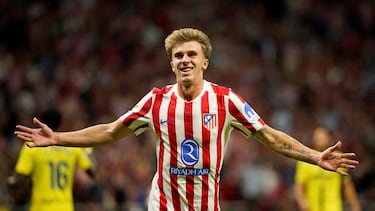 Barrios celebra su gol ante el Villarreal.