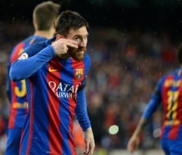 Messi celebra el 3-0. 