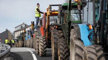 Varios tractores durante la décima quinta jornada de protestas de los tractores en las carreteras españolas, a 20 de febrero de 2024, en Piedrafita del Cebrero, Lugo, Galicia (España). Agricultores y ganaderos de toda España han sacado sus tractores a las carreteras por décimo quinto día consecutivo, para pedir mejoras en el sector, entre ellas exigir ayudas para afrontar las sequías que sufre el campo. Además, protestan contra las políticas europeas y su falta de rentabilidad. Esta movilización se produce cuatro días después de la reunión que tuvo el ministro de Agricultura con las asociaciones agrarias en Madrid. Aunque el encuentro terminó sin acuerdo, Planas anunció la creación de una agencia estatal de información y control alimentario para incrementar la capacidad de inspección y la eliminación de la obligatoriedad de implantar el cuaderno digital de campo.
20 FEBRERO 2024;GALICIA;LUGO;TRACTORES;AGRICULTORES;PROTESTAS;
Carlos Castro / Europa Press
20/02/2024