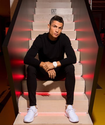 MADRID, SPAIN - SEPTEMBER 07:  Crisitiano Ronaldo celebrates the launch of his new frangrance CR7 on September 7, 2017 in Madrid, Spain.  (Photo by David Ramos/Getty Images for CR7)