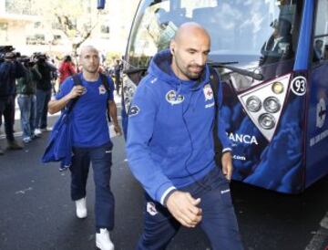 La llegada al estadio del Deportivo de La Coruña. 