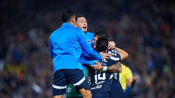 during the Semifinal second leg match between Monterrey and Atletico de San Luis as part of the Liga BBVA MX, Torneo Apertura 2024 at BBVA Bancomer Stadium on December 07, 2024 in Monterrey, Nuevo Leon, Mexico.