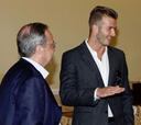 Beckham visitó antes del partido al Madrid