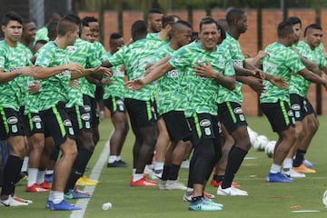 Atlético Nacional entrenó pensando en el partido frente al Independiente Medellín por la décima fecha de la Liga Águila. EL 'clásico paisa' se disputará el sábado a las 3:15 p.m. 