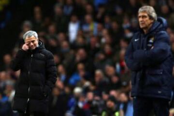 Manuel Pellegrini y José Mourinho se verán las caras en un partido decisivo para la Premier.