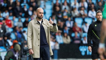 Claudio Giráldez durante el partido contra el Leganés disputado en Balaídos.