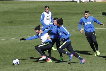 Barrios y Fabra entrenan con Boca a la espera de Cardona