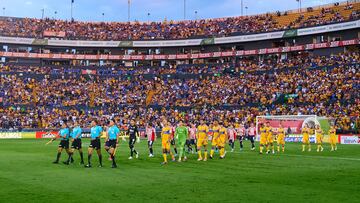 Protocolo during the 5th round match between Tigres UANL and Guadalajara as part of the Liga BBVA MX, Torneo Apertura 2024 at Universitario Stadium on August 24, 2024 in Monterrey, Nuevo Leon, Mexico.