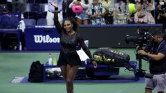 Serena Williams se despide del público tras su último partido en el US Open 2022, que también es el último partido de su carrera deportiva.