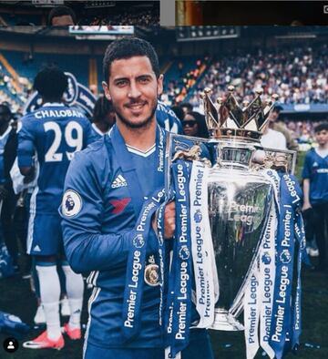 Eden Hazard con el trofeo de La Premier