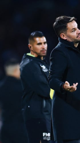 Soccer Football - Liga MX - Pumas UNAM v Cruz Azul - Estadio Olimpico Universitario, Mexico City, Mexico - March 14, 2026 Cruz Azul coach Nicolas Larcamon reacts REUTERS/Eloisa Sanchez
