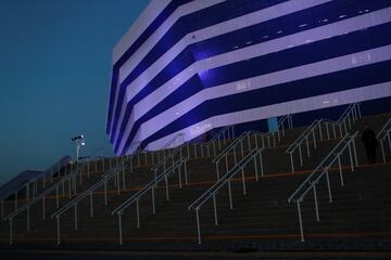 Las escaleras del estadio de Kaliningrado. 