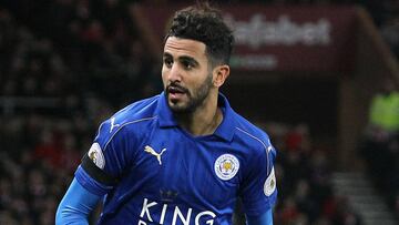 Riyad Mahrez durante un Sunderland-Leicester de la Premier League.