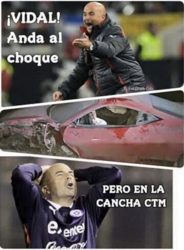 Los 'memes' del accidente de Arturo Vidal con su Ferrari.