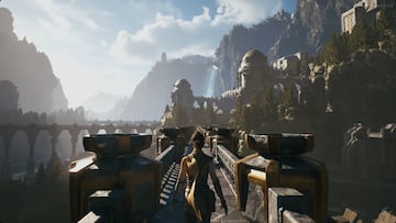 Markarth Unreal Engine 5 Remaster – A detailed reimagining of Markarth’s stone architecture in Unreal Engine 5, with intricate high-resolution textures, improved reflections, and atmospheric lighting.