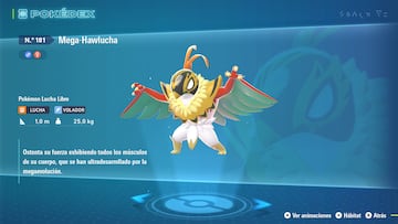 Mega-Hawlucha fue una de las nuevas formas que protagonizaron la campaña promocional de Leyendas Pokémon Z-A. Fue ahí donde se ganó a sus primeros fans, pero en el juego la verdad es que consigue atraparnos todavía más. Todos sus músculos se han desarrollado para dar la sensación de que está más potenciado que nunca. Su túnica de plumas naranjas y amarillas dan el toque final a un diseño fantástico.