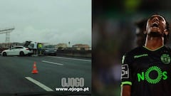 Gelson Martins crashes his car but walks away unhurt