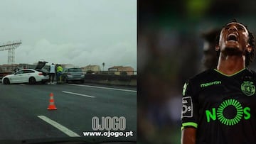 Gelson Martins crashes his car but walks away unhurt