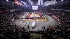 ATHENS, GREECE - MARCH 03: Panoramic view of Friendship Stadium during the 2019/2020 Turkish Airlines EuroLeague Regular Season Round 27 match between Olympiacos Piraeus and Panathinaikos Opap Athens at Peace and Friendship Stadium on March 03, 2020 in Athens, Greece. (Photo by Panagiotis Moschandreou/Euroleague Basketball via Getty Images)