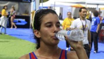 La triatleta espa&ntilde;ola, Miriam Casillas, instantes previos a la finalizaci&oacute;n de su participaci&oacute;n en esta Copa de Europa celebrada hoy en Casa de Campo.