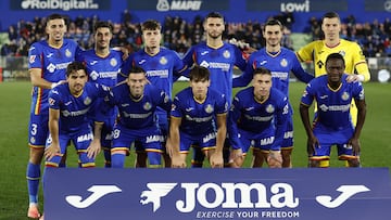 Once inicial del Getafe ante el Espanyol en Liga.