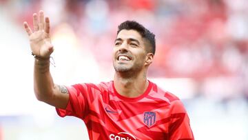 Luis Suárez, con gesto de alegría.