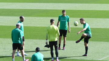 Canales, en un entrenamiento.