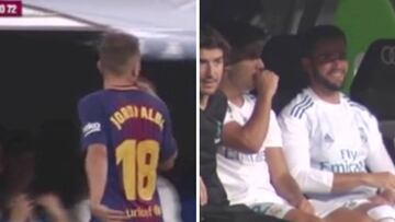 Jordi Alba mandó callar al banquillo del Madrid y Asensio y Nacho se partieron de risa