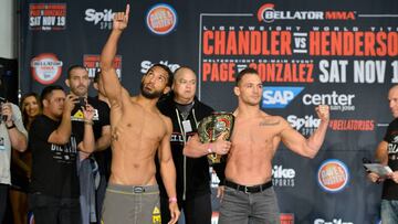 Henderson y Chandler antes de su combate en Bellator 165.