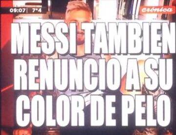 Lionel Messi causó polémica y furor con su nuevo peinado. 