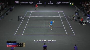 Nadal no entiende de amistosos: salvó un punto imposible y lo celebró eufórico