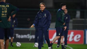 Mancini en un entrenamiento