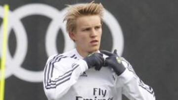 Odegaard, ayer en la sesión.
