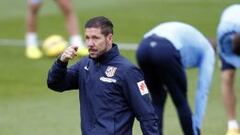 El Atleti se entrena bajo la lluvia con sólo cinco jugadores