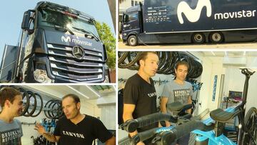 En el camión del Movistar: así es la bici de Valverde para la crono
