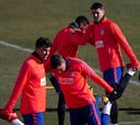 Último entrenamiento del Atleti antes de visitar al Betis