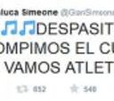 Tuit de Gianluca Simeone: "Despasito, les rompimos el..."
