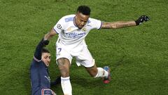 Militao, durante el PSG-Real Madrid.