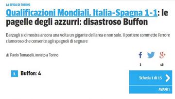 Italia clama contra Buffon: así refleja la prensa su fallo