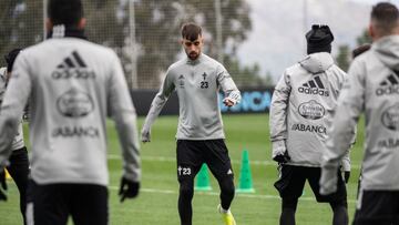 Brais M&eacute;ndez durante un entrenamiento en la Ciudad Deportiva.