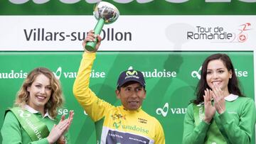 Nairo Quintana, en el podio.(Ciclismo, Suiza) EFE/EPA/LAURENT GILLIERON