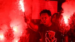 Protestas en Brasilia frente a la embajada española