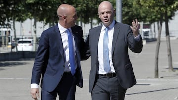 Luis Rubiales y Gianni Infantino se verán hoy en Kigali, Ruanda.