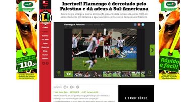 Prensa de Brasil: "Flamengo no pudo con la resistencia Palestina'