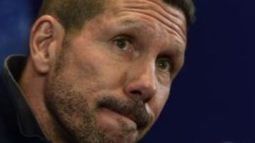 Simeone durante un rueda de prensa.
