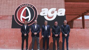 Jose Riestra presidente Ejecutivo Atlas FC, Marcelo Graciarce Muniz Director General Embotelladora AGA, Alejandro Irarragorri Presidente Grupo Orlegi, Mikel Arriola Presidente Liga MX, Fernando Sordo Madaleno Socio en Sordo Madaleno y SOMA.