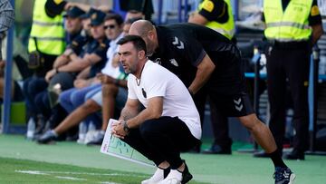 Pablo Guede, durante el Málaga - Albacete.