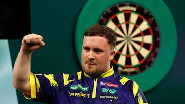 Darts - World Darts Championship - Alexandra Palace, London, Britain - December 11, 2025 Luke Littler celebrates after winning his match against Darius Labanauskas Action Images via Reuters/Peter Cziborra