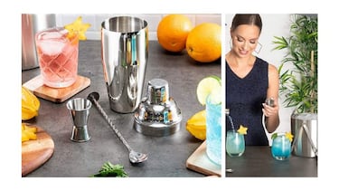 Esta coctelera con vaso medidor de acero es perfecta para preparar tus cocteles favoritos